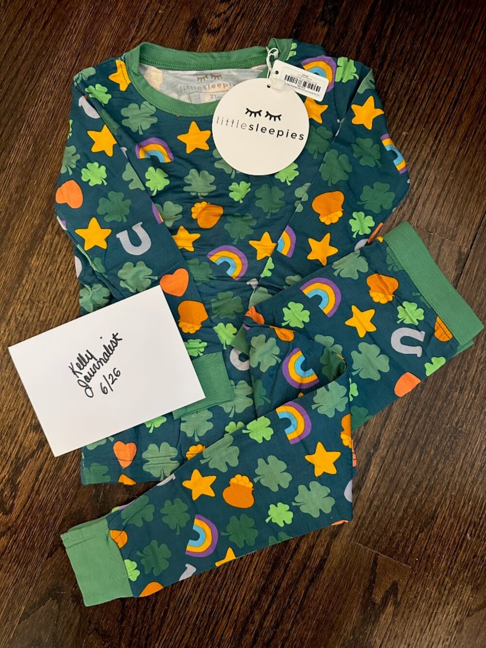 NWT - 2T Little Sleepies St. Patrick's Day Lucky Charm LS Pants Pajamas PJ Set